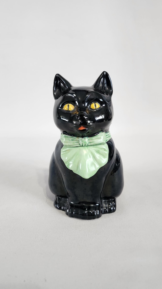 Creamer Pitcher, Wood and Sons, Earthenware, Black Cat, Vintage