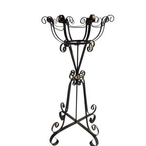 Planter Stand, Wrought Iron, Garden Decor, Flower Pot Stand, MCM, Vintage