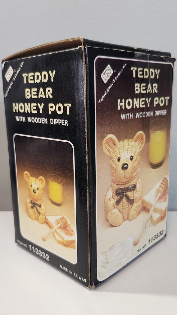 taka 廃盤品 ワンダーデコール テディベア HONEY ハニーポット テディベア ハニーポット（木製ひしゃく付き）、United Silver