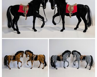 ヴィンテージ タンブラウン ふわふわ フロック加工 おもちゃの馬 