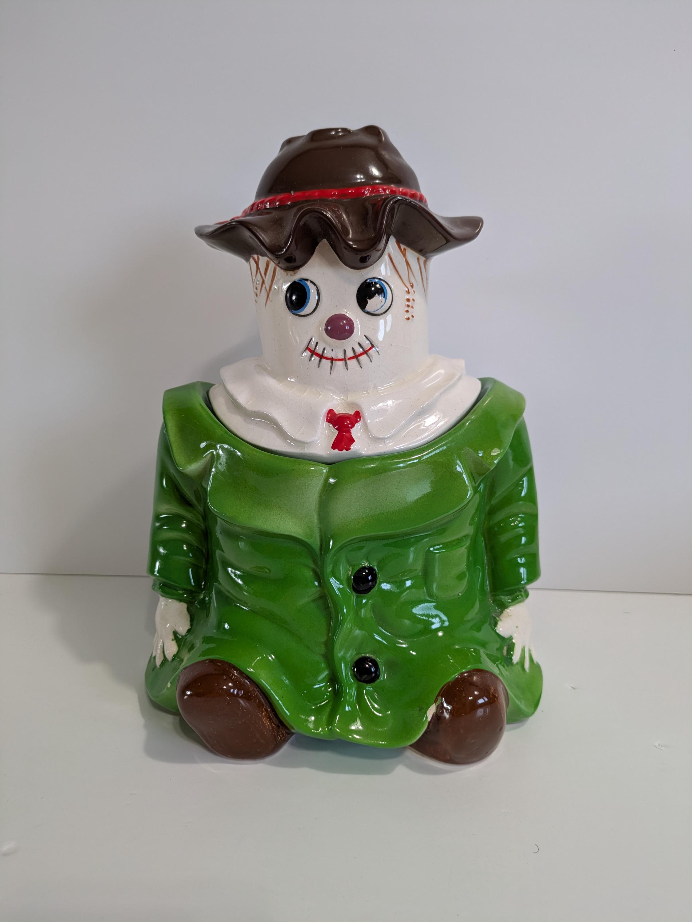 Cookie Jar, Scarecrow, Royal Sealy, Ceramic, Vintage, 1950s, Japan