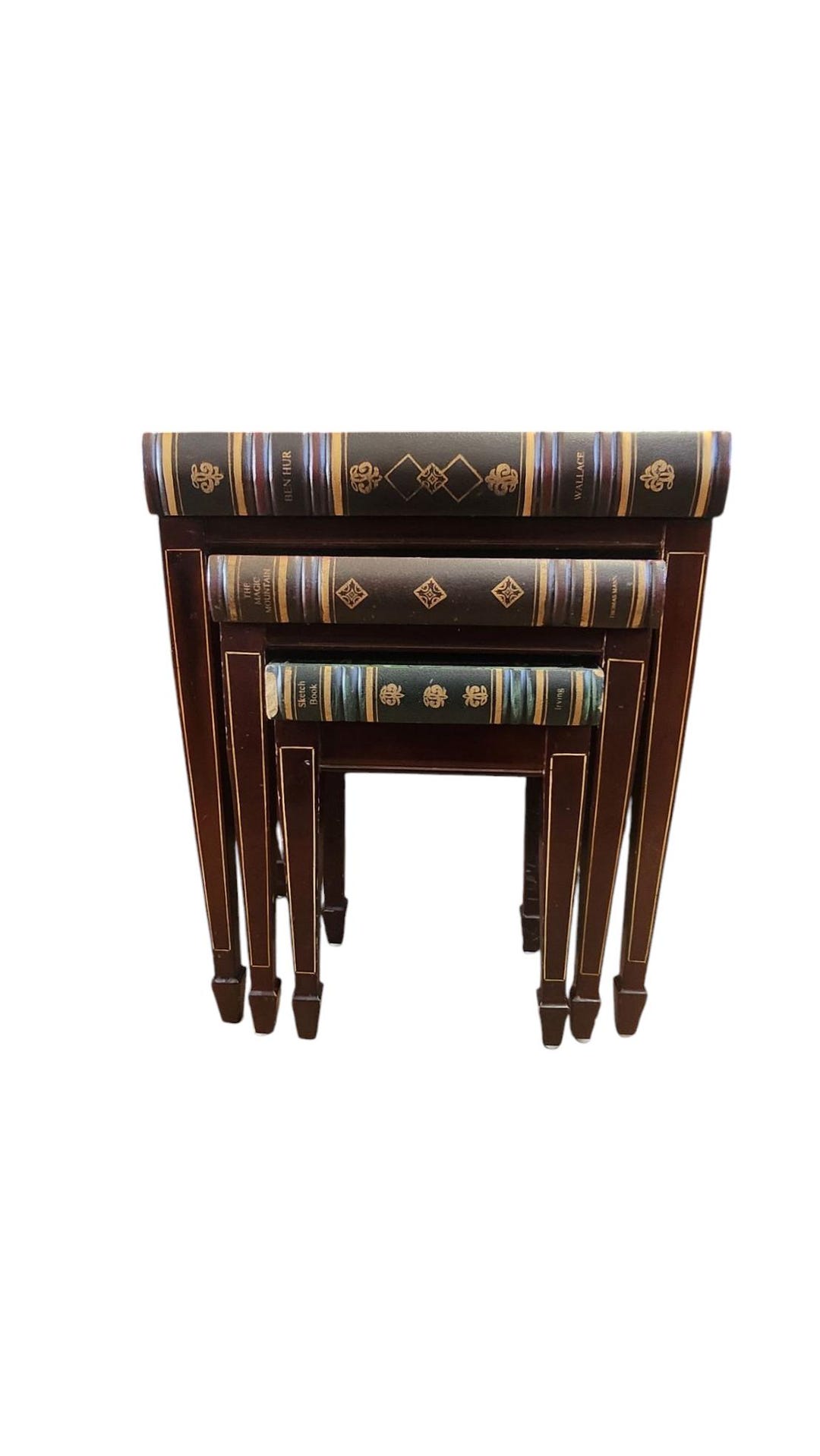 Nesting Tables, Classic Literature, Wood, 3 Pieces, Ben Hur, the