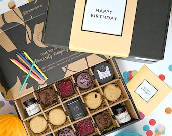 Birthday Afternoon Tea Gift Box for 2 | Vegan, gluten free, dairy free, eggless