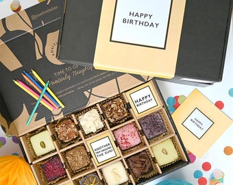 Birthday Artisan Brownie & Blondie Collection | Box of 12 | Ultimate Birthday Gift