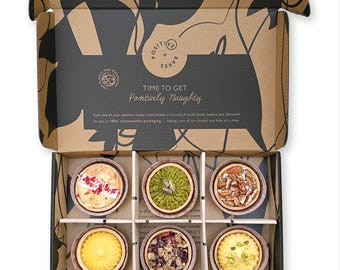 Luxury Tart Selection Box of 6 - Vegan, Gluten Free, Dairy Free, Eggless