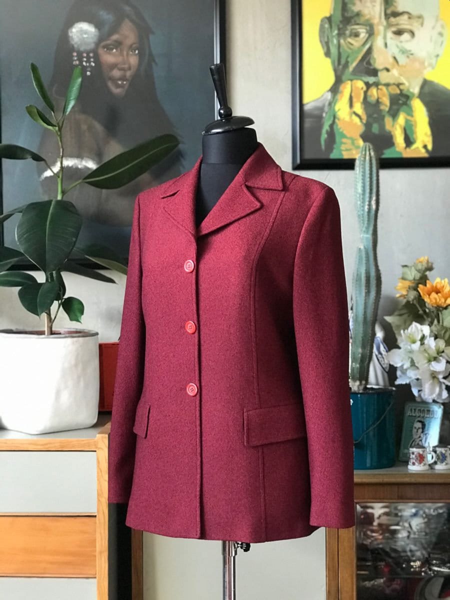 1970s Vintage Burgundy Blazer