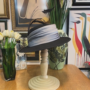 Downton Abbey Hat, Black Hat, Ladies Edwardian Hat, Wedding Hat