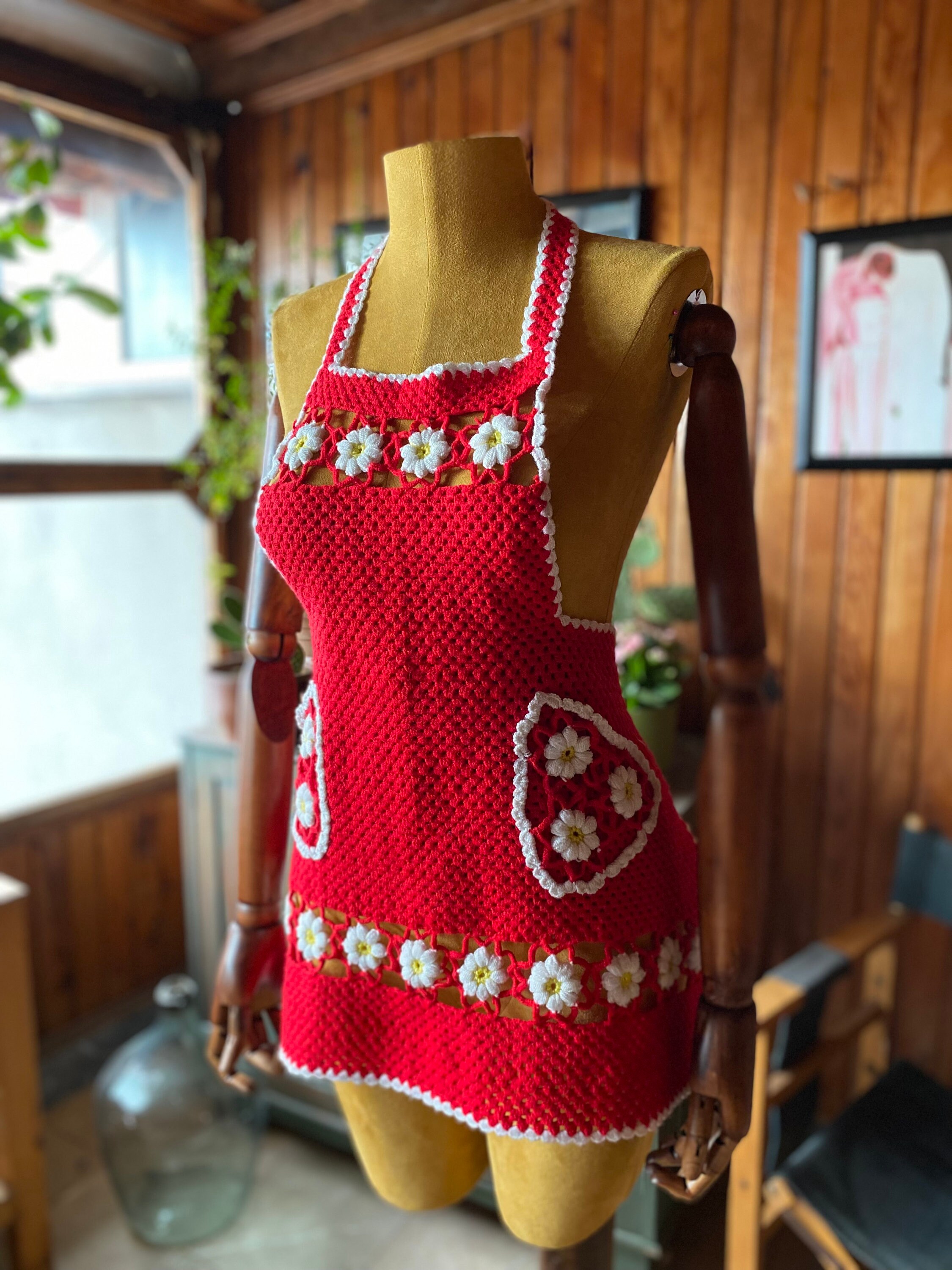 3 ヴィンテージエプロン いちご りんご 生地 リメイク エプロン USA