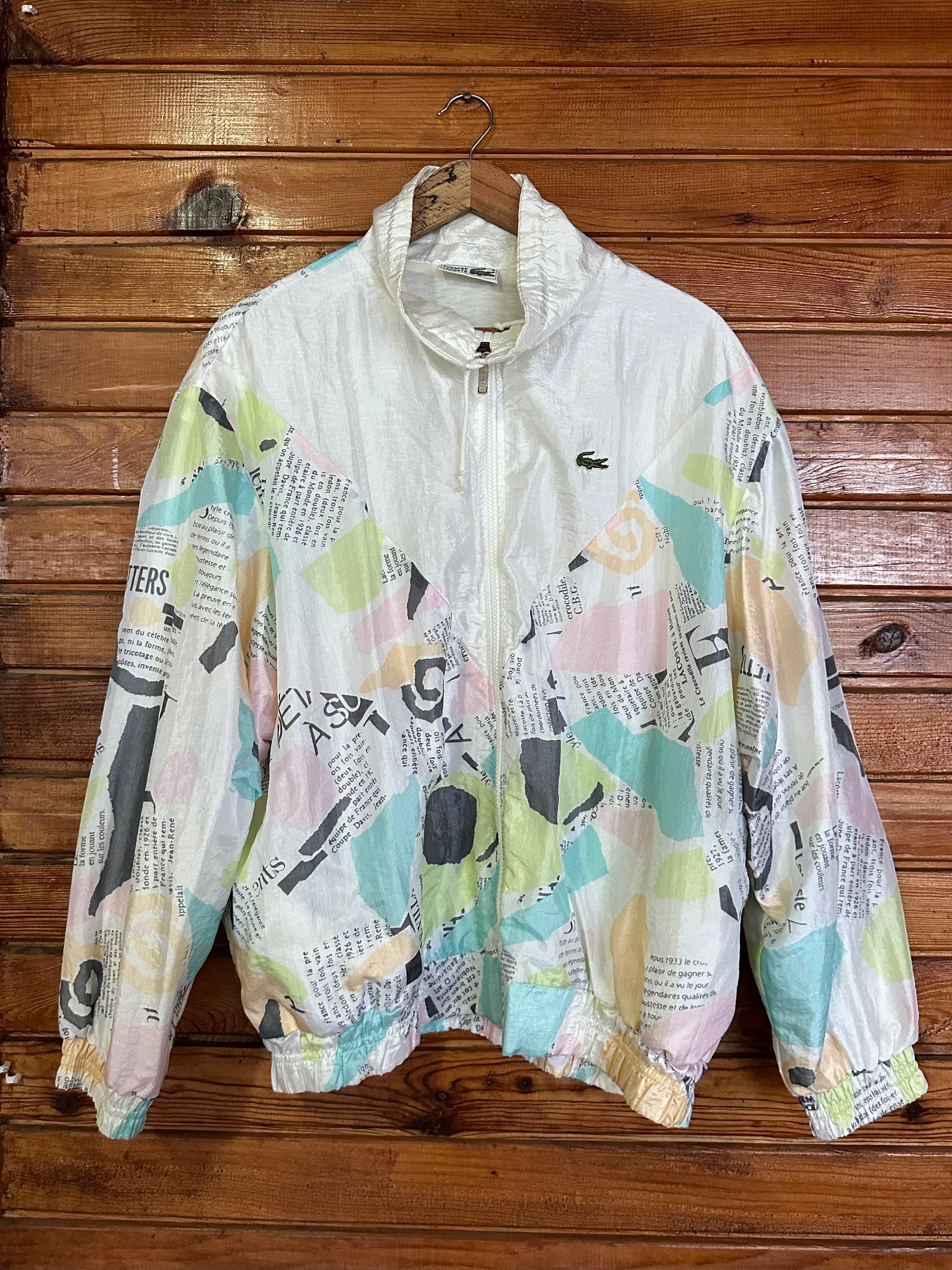 Original Chemise Lacoste Vintage Casual Tracksuit Top Jacket. Made 