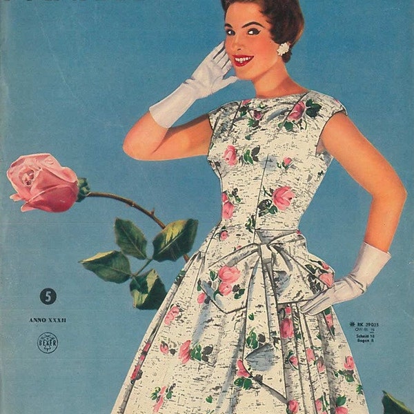 Beyers Mode 1955 Vintage Sewing Magazine-in German - e book-Magazine ephemera only, pattern not extant