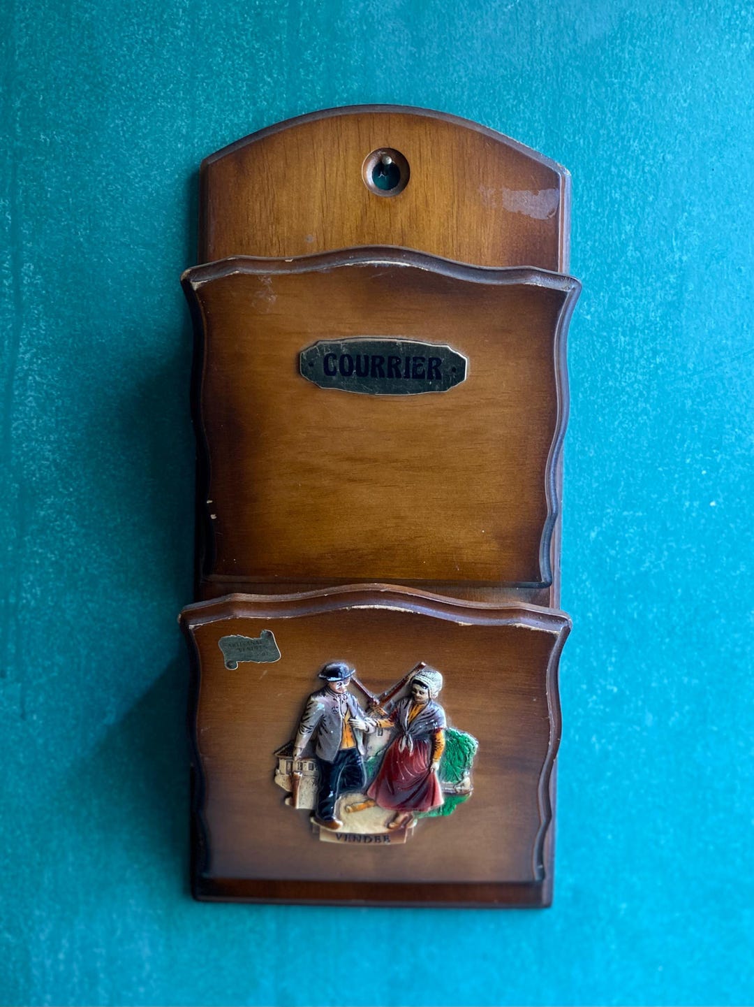 Antique French Letter Holder Rack, 1960s, Wooden Art, Mail Organizer ...