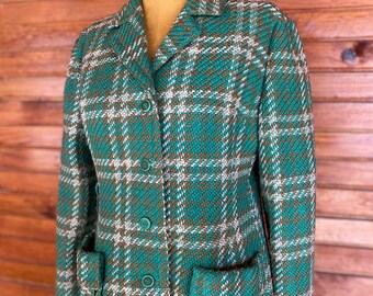 Vintage Coat 1970s Wool Jacket- Size M