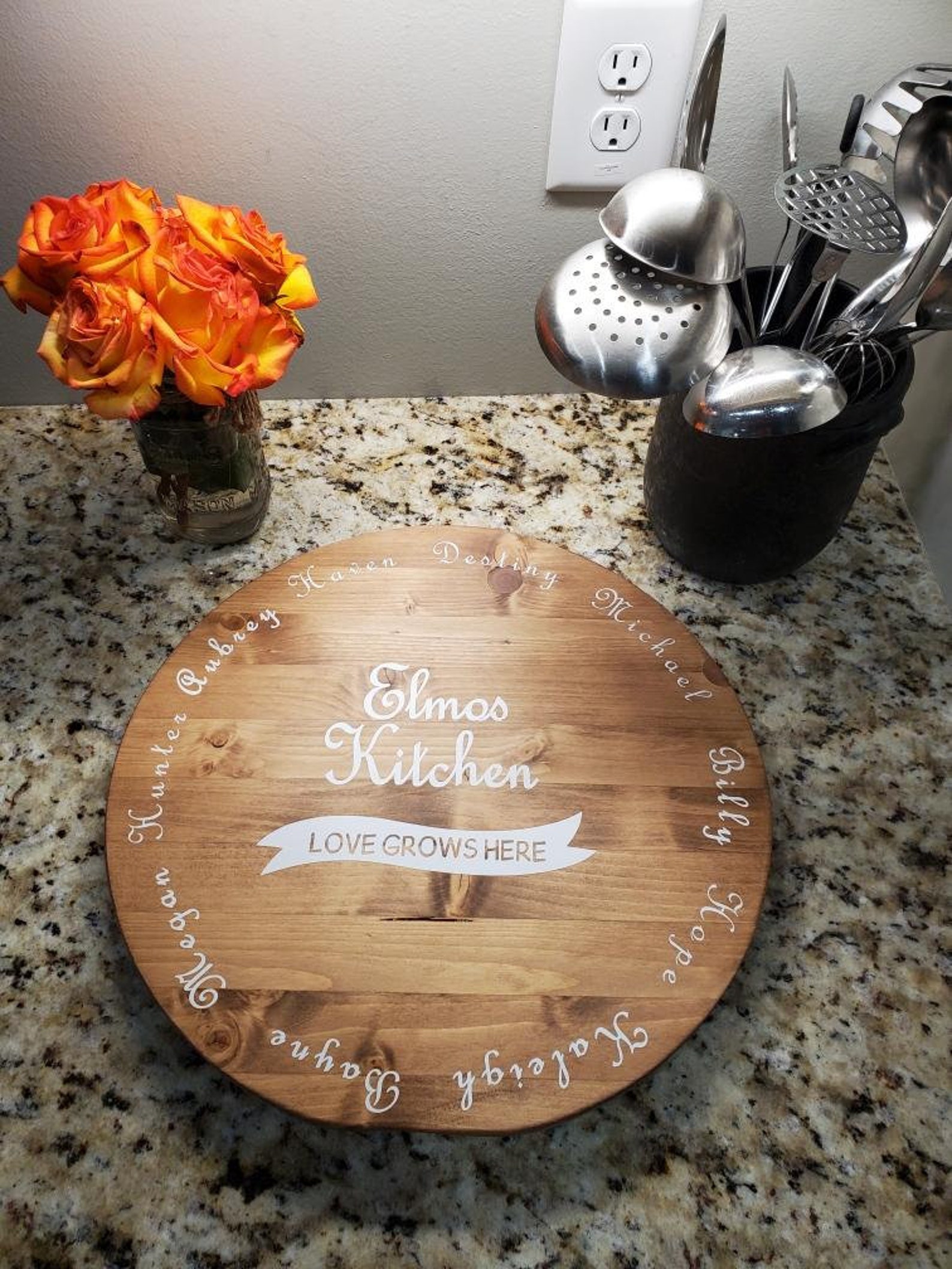 Personalized Lazy Susan Turntables Etsy