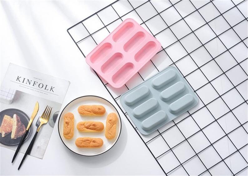 6-Cavity finger Chocolate Mold Cake Mold Flexible Silicone Soap Mould For Candy molds Ice Mold Biscuit mold Jelly mold Baking Tool