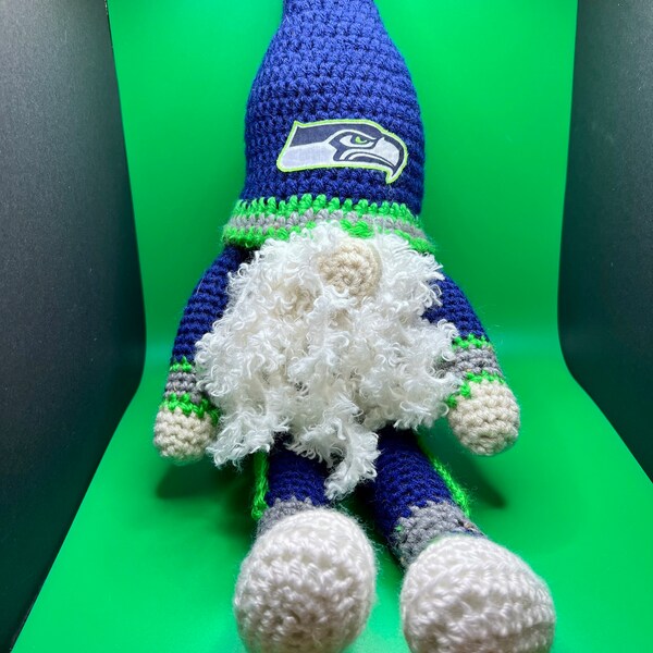 Seattle Seahawks crocheted gnome