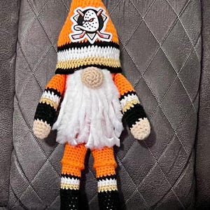 NHL Anaheim Ducks Crocheted Hockey Team gnome