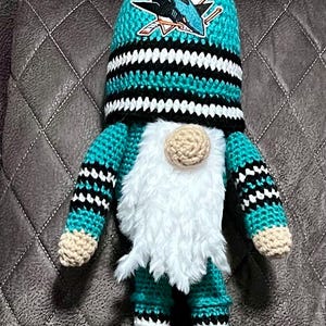 NHL San Jose Sharks Crocheted Hockey Team gnome