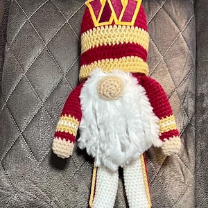 NFL Washington commanders crocheted football gnome