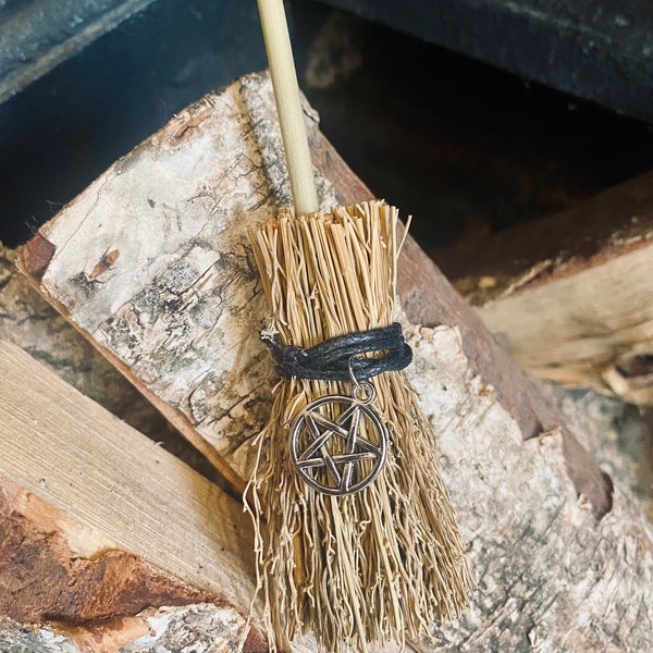 Pentagram Mini Magick Broomstick | Altar Besom | Witchcraft | Wiccan | Pagan