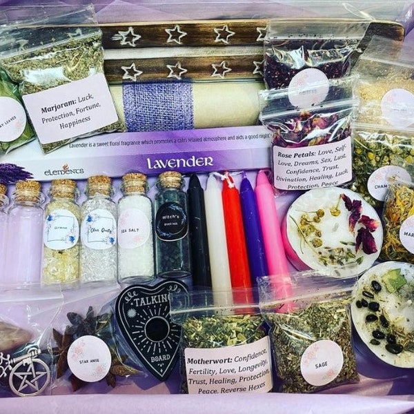 Witches Starter box/kit Gift set | Wiccan | Pagan | Witchcraft | Spells | Baby Witch | Incense | Candles | Crystals