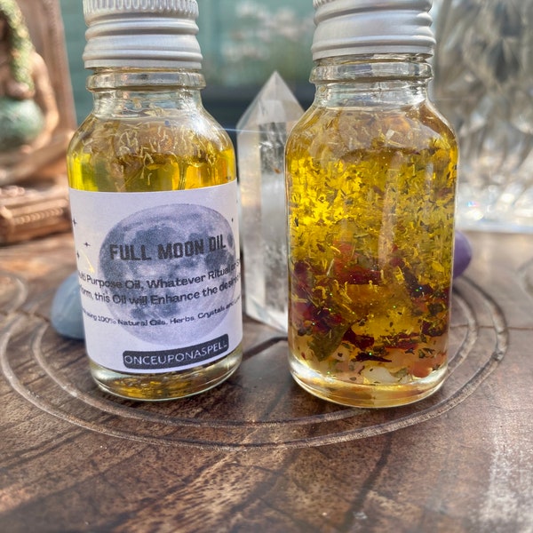 Full Moon Oil | Spell Oil | Ritual Oil | Pagan | Witchcraft | Wicca | Essential Oils | Vegan | Fragrance | Crystals