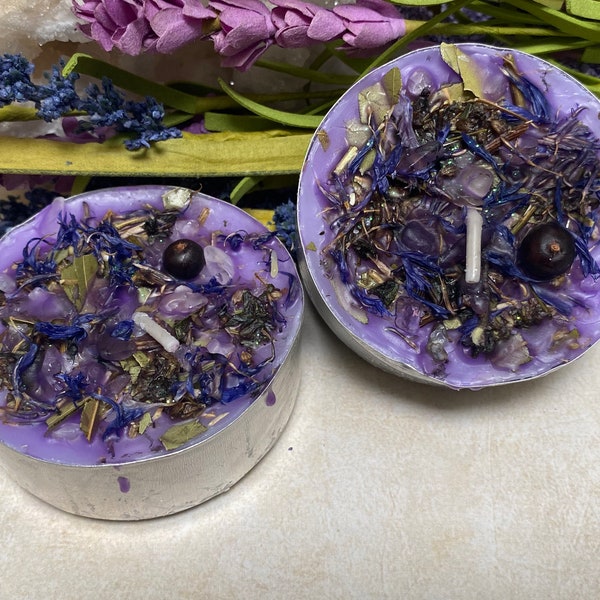 2 x XL Divination/Third Eye Awakening Spell Tea Lights Candle Gift Set | Candles | Divination | Third Eye | Witchcraft | Wiccan | Pagan