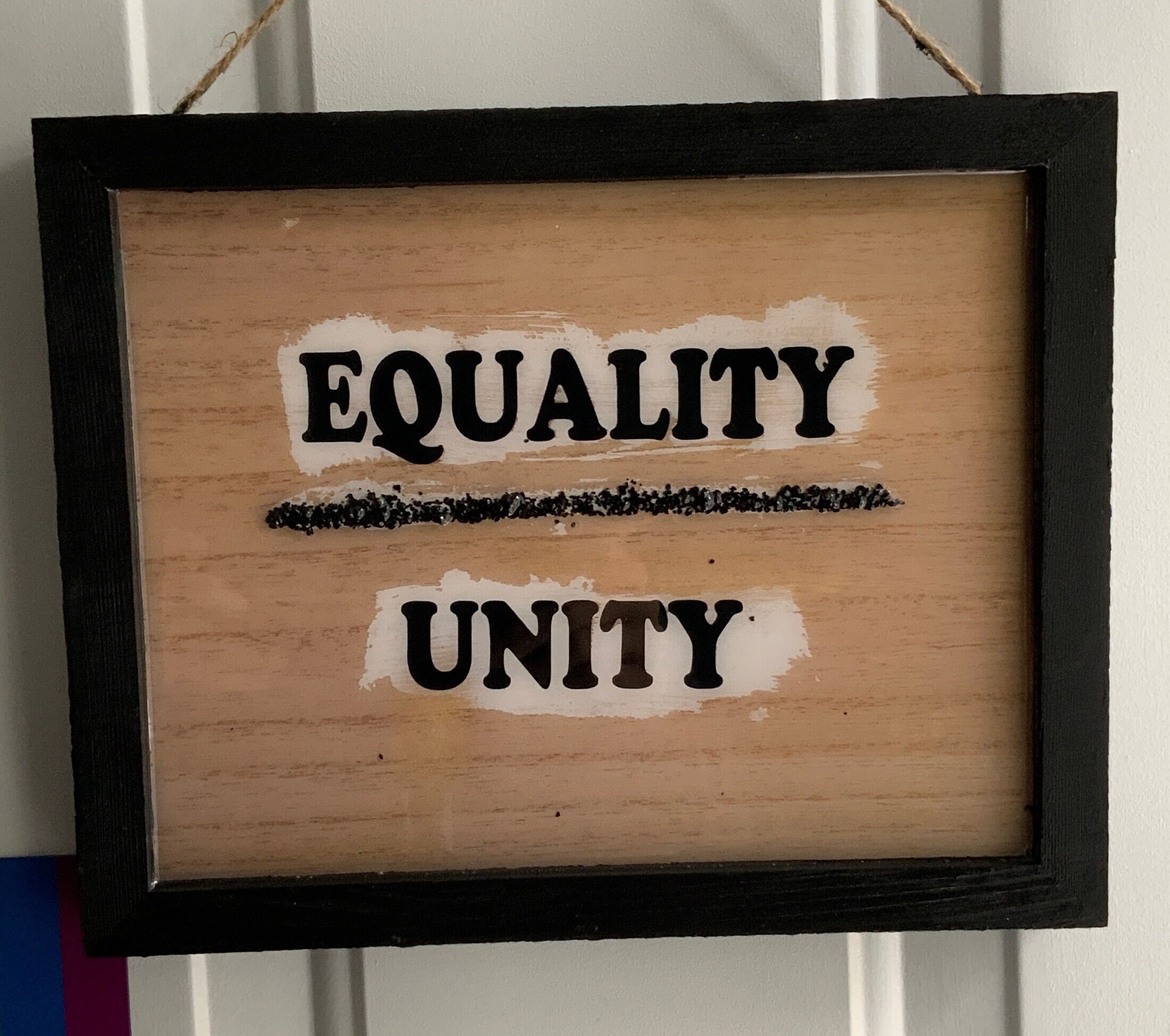 Equality / Unity Wood Sign Inclusive Decor With Resin and Vinyl Letters ...