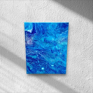 Tiefes Blau: 11x30,5x30,5 cm Acrylgemälde
