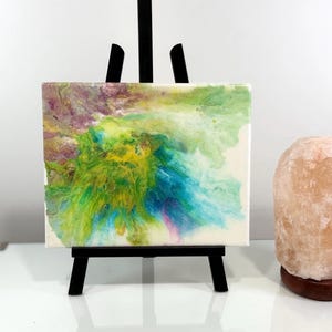 Original Acrylic Abstract Painting, 8x10 Canvas, Seamount Fluid Coastal Wall Art