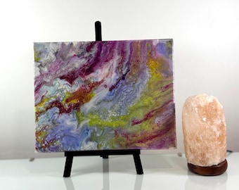 Original Acrylic Abstract Painting, 11x14 Canvas, Stone Fluid Wall Art