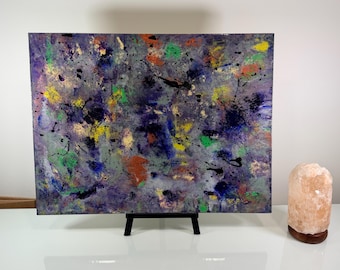 Original Acrylic Abstract Painting, 18x24 Canvas Wall Art, Colorful Modern Expressive Decor
