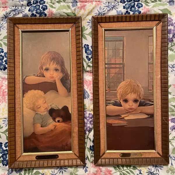 Big Eyes Vintage Art Print Set Miki