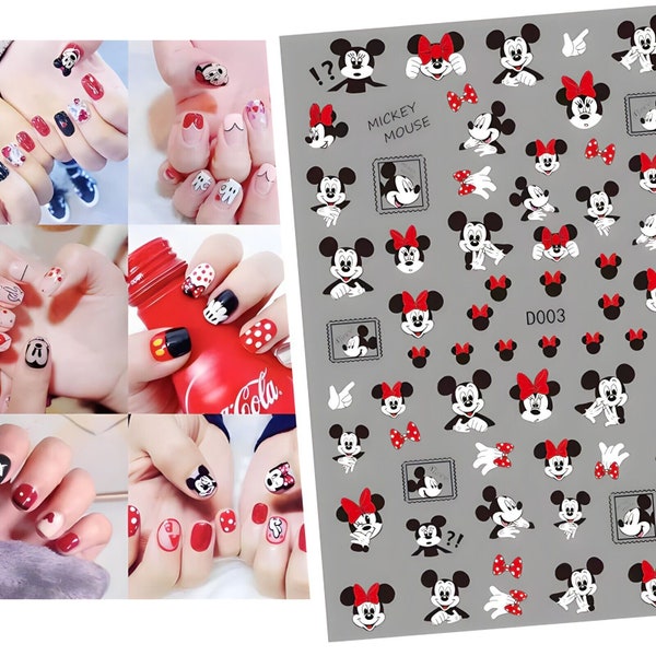 Mickey Nail Decals Etsy