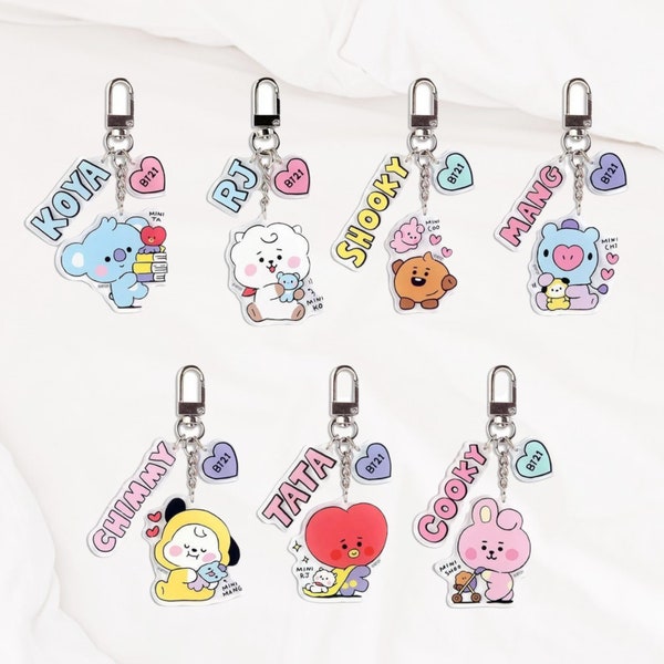 Bt21 Acrylic Keychain Etsy