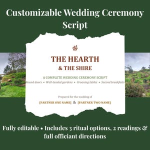 Cozy Fantasy Wedding Ceremony Script | Pastoral Hobbit Officiant Template | Editable Instant Download