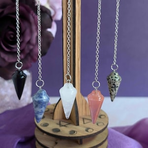 Large crystal pendulum; Healing crystal pendulum on chain; Dowsing tools; Dowsing supplies; Spiritual tools; Divination tools; Intuitive