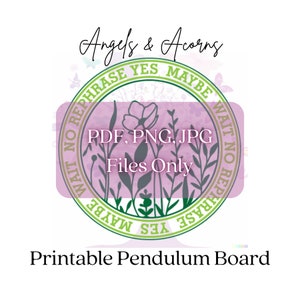 Floral Pendulum Board Printable: Dowsing Divination Tool (PDF, PNG, JPG)