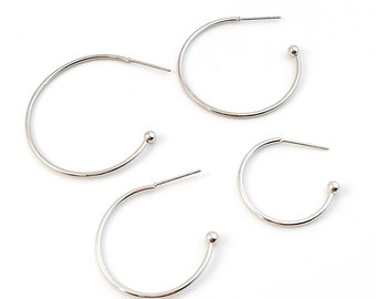 20pcs Hoop Earring Blanks, C Hoop Half Circle Hoop Earrings, Semi Circle Hoop Earring, DIY Jewelry Making Ear Hooks 20mm 25mm 30mm