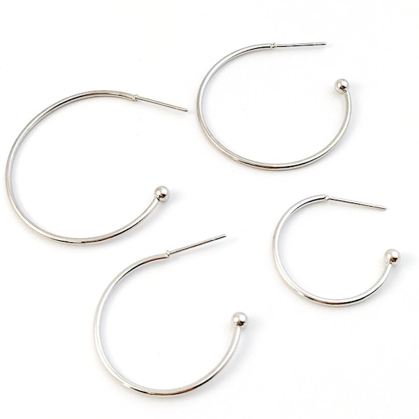 20pcs Hoop Earring Blanks, C Hoop Half Circle Hoop Earrings, Semi Circle Hoop Earring, DIY Jewelry Making Ear Hooks 20mm 25mm 30mm