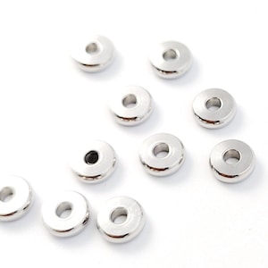 100 Stück Edelstahl Heishi Perlen, runde Rad Perle, Spacer Perlen, Untertassen Separator Perlen, Edelstahl Zubehör 3/4/5/6/8/10mm