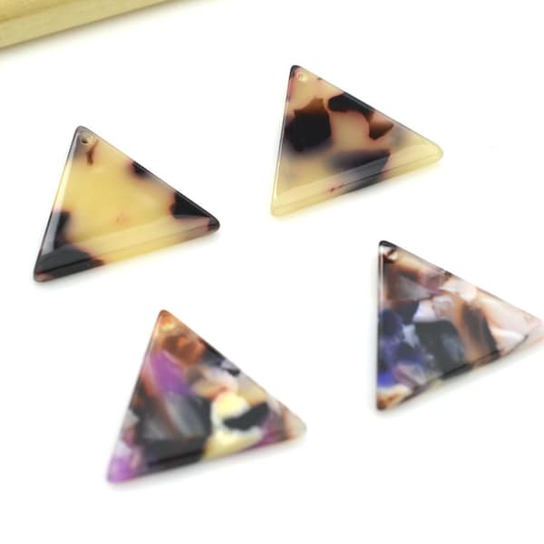 Acetate Triangle Charms, Triangle Earrings, Cellulose Acetate Earring Findings, Jewelry Supplies 20x3mm