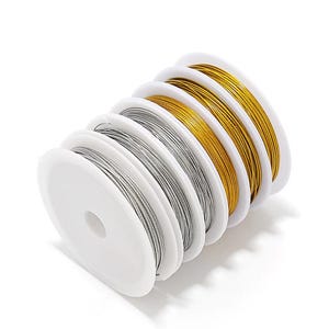 1 Rolle Golddraht, Schmuckdraht, Schmuckdraht, Stahldraht, Perlenschnüre zur Herstellung von Schmuck 0,3 mm 0,5 mm 0,6 mm 1,0 mm