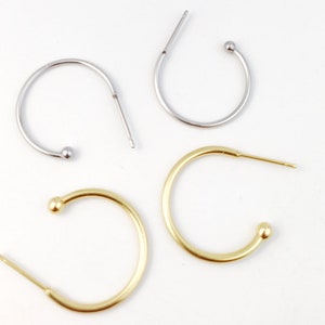 10pcs Stainless Steel Hoop Earring Blanks, Half Circle Earring Hoops, C Hoop Earrings, DIY Jewelry Making Ear Hooks 12mm 16mm 20mm