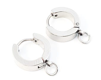 10pcs Stainless Steel Hoop Earring Blanks, Gold Round Hoop Earrings, DIY Jewelry Making Ear Hooks 13mm