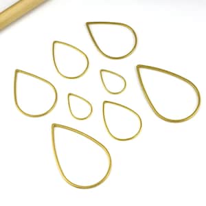 Brass Drop Charms, Drop Shape Raw Brass Connector, Geometric Charm, Brass Teardrops, Jewelry Supplies