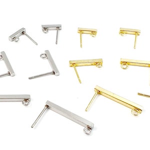 Pu&ograve; includere: Assortimento di chiusure per orecchini in oro e argento a forma di barra con un anello a un'estremit&agrave;. Le chiusure sono progettate per l'uso nella creazione di gioielli.