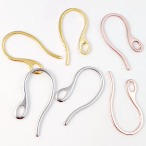 20 Stück 316 Edelstahl Ohrhaken, Gold Ohrring Haken, Französisch Ohrhaken, Schmuckzubehör 12x21mm