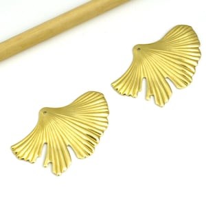 Brass Leaf Charms, Raw Brass Leaf Pendant, Leaf Earrings Pendants, Brass Leaf Earring Findings, Jewelry Supplies 46x30x0.8mm