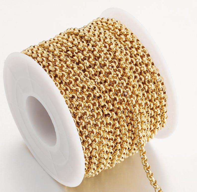 4mm Rolo Chain 10 Feet Stainless Steel 2mm 3mm 4mm Rolo Chain, Round Chain, Tarnish ...