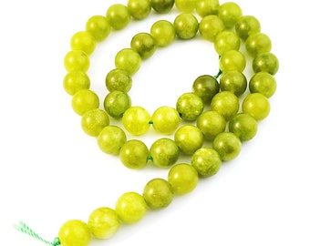 1 Strand Olive Quartz Beads, Natural Round Gemstone Beads, Chalcedony Bracelet Beads For DIY Craft Jewelry Making 4mm 6mm 8mm 10mm